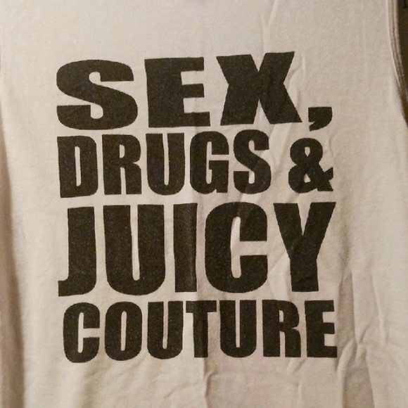Juicy Couture White Sleeveless Top with Black Text - Picture 2 of 6